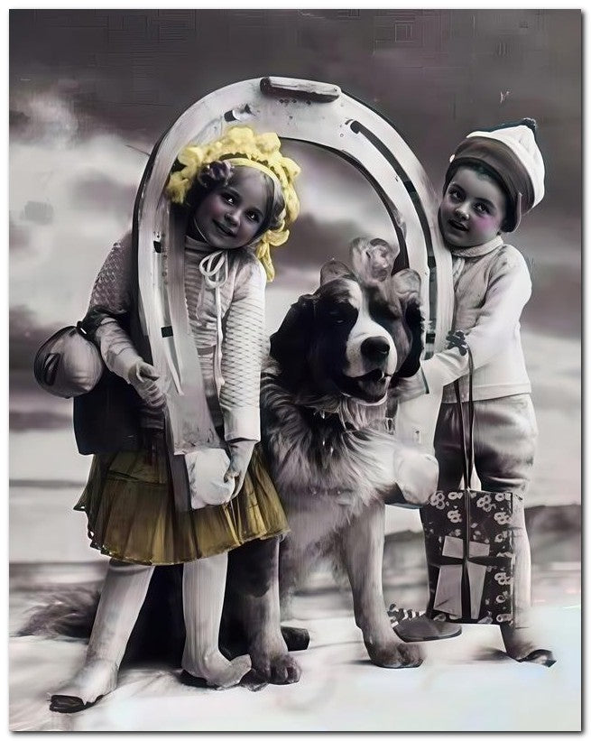 Belle Epoque Children 1910 Dog Shoe 8x10 Photo Print 23052500566