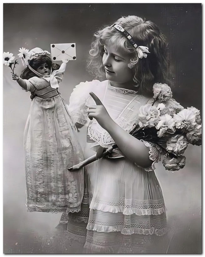 Belle Epoque Children 1910 Doll Letter Girl 8x10 Photo Print 23052500579