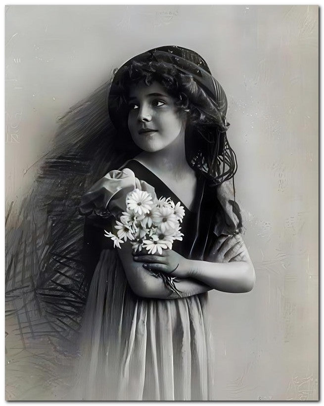 Belle Epoque Children 1910 Fist Daisies 8x10 Photo Print 23052500629