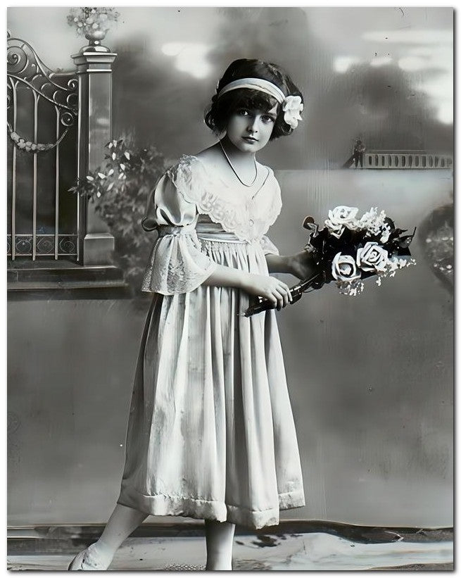 Belle Epoque Children 1910 Garden Girl 8x10 Photo Print 23052500642