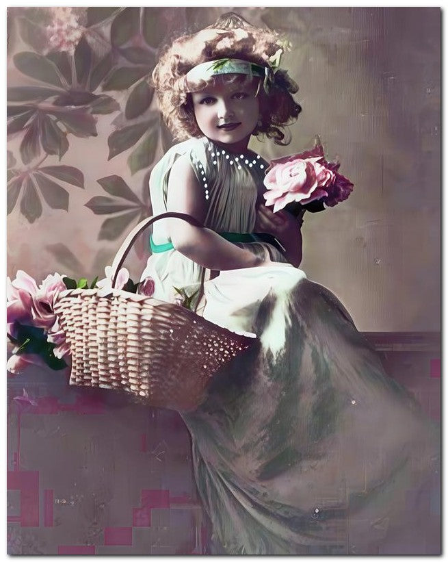 Belle Epoque Children 1910 Girl Basket 8x10 Photo Print 23052500652