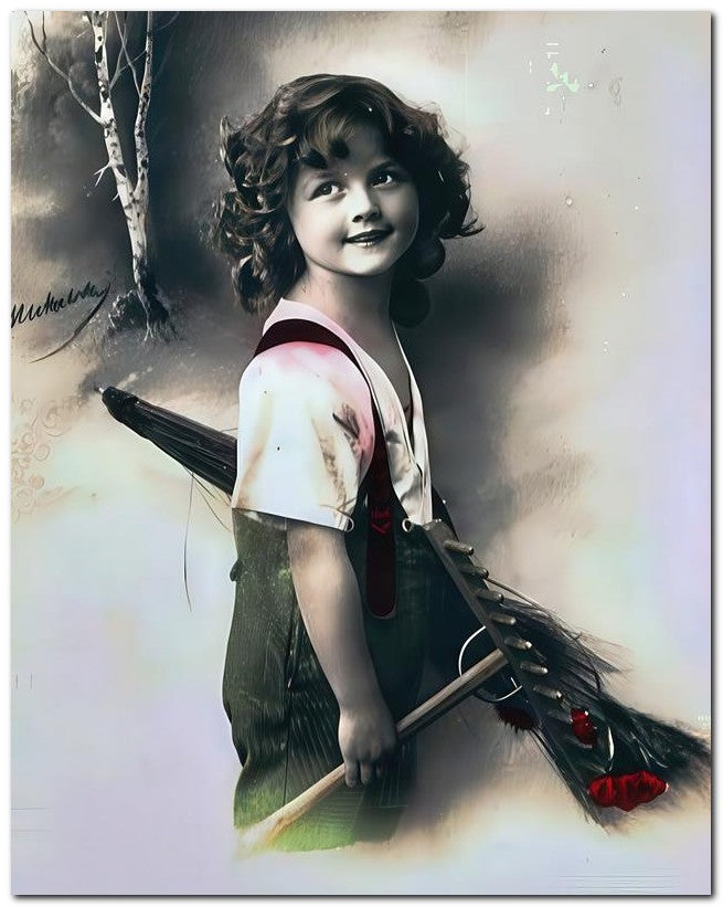 Belle Epoque Children 1910 Girl Rake 8x10 Photo Print 23052500678