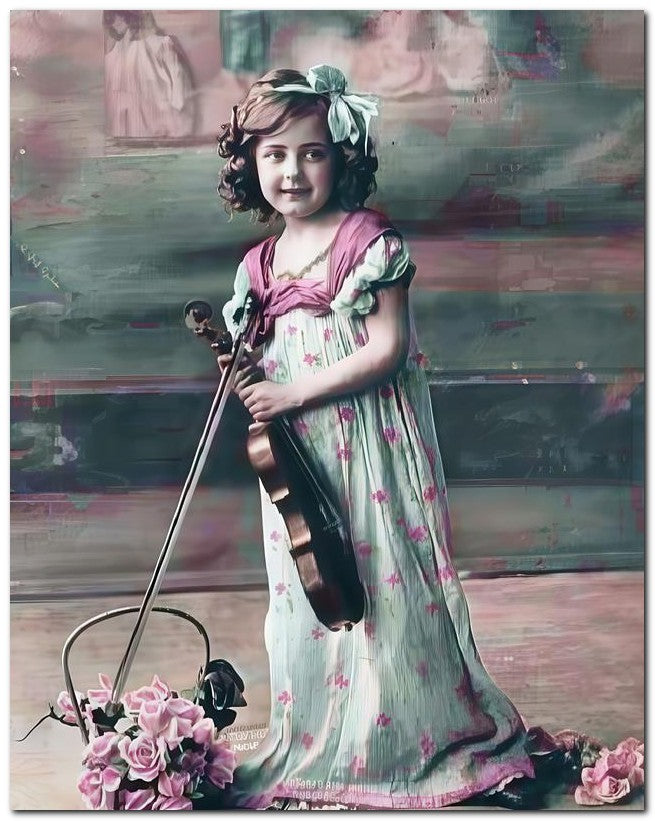 Belle Epoque Children 1910 Girl Violin 8x10 Photo Print 23052500687