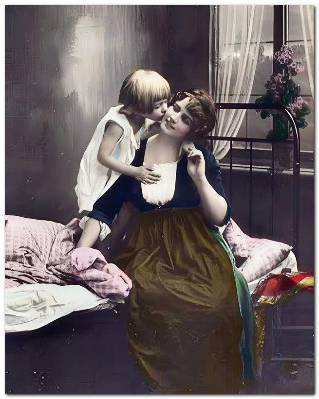 Belle Epoque Children 1910 Kiss Mom 8x10 Photo Print 23052500764