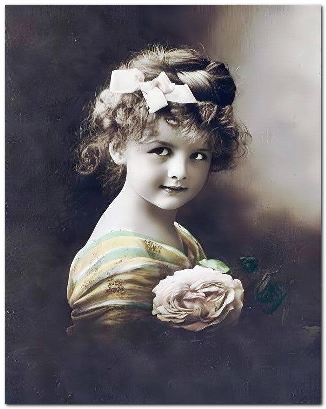 Belle Epoque Children 1910 Large Pink Rose 8x10 Photo Print 23052500781