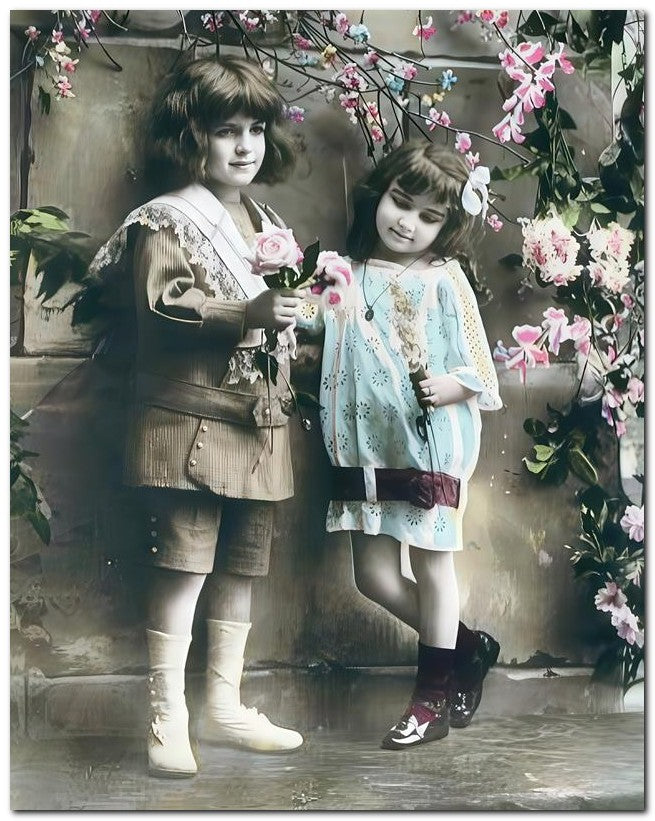 Belle Epoque Children 1910 Little Girls 8x10 Photo Print 23052500796