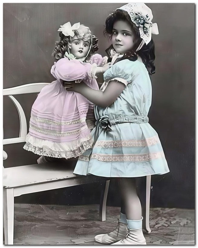 Belle Epoque Children 1910 Pretty Girl Doll 8x10 Photo Print 23052500905