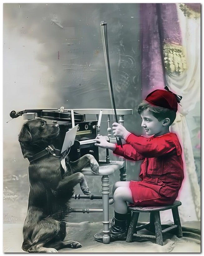 Belle Epoque Children 1910 Train Dog 8x10 Photo Print 23052501023