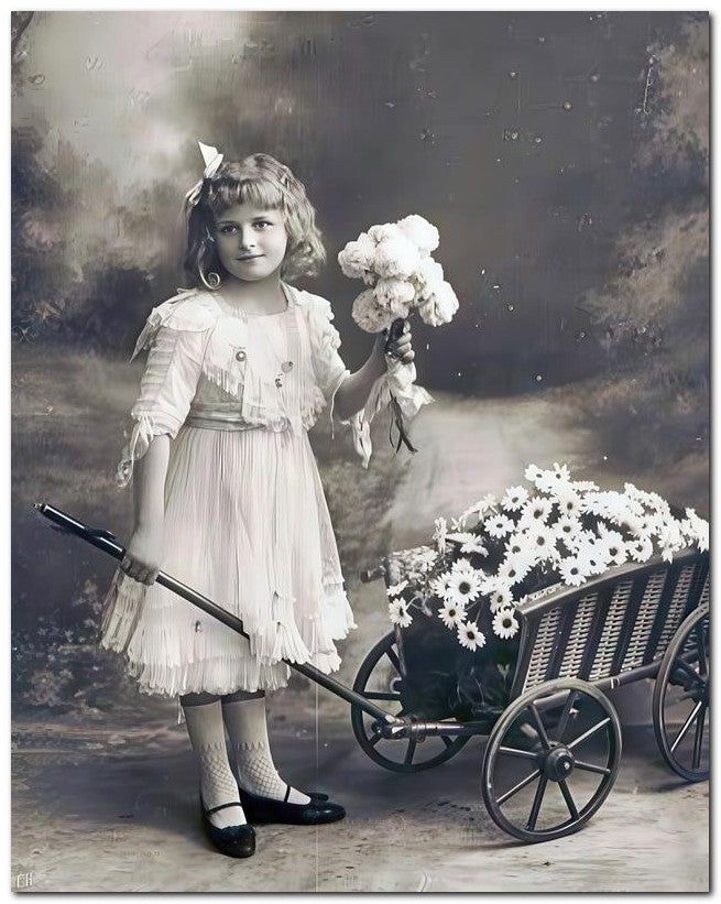 Belle Epoque Children 1910 Vendor Girl 8x10 Photo Print 23052501029