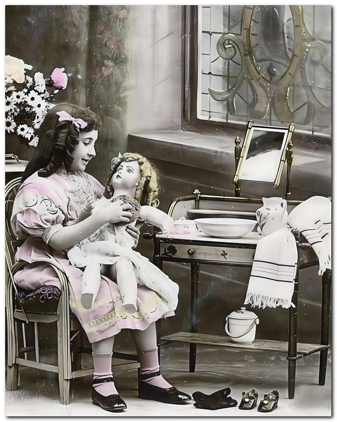 Belle Epoque Children 1910 Wash Doll 8x10 Photo Print 23052501038
