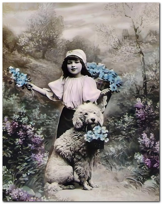 Belle Epoque Children 1910 White Poodle 8x10 Photo Print 23052501046
