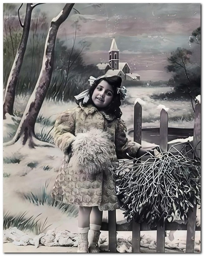 Belle Epoque Children 1910 Winter Girl 8x10 Photo Print 23052501053