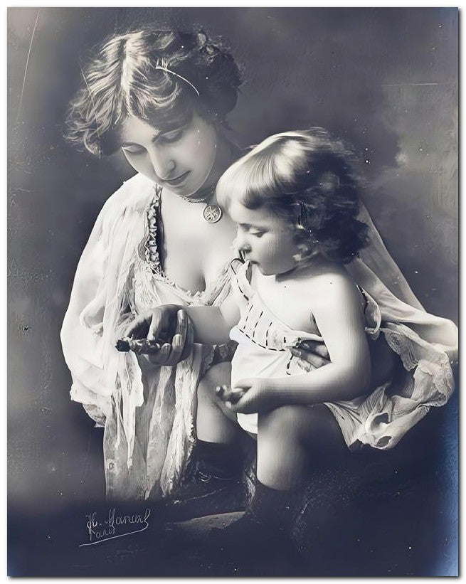 Belle Epoque Children 1910's Momchild 8x10 Photo Print 23052501077