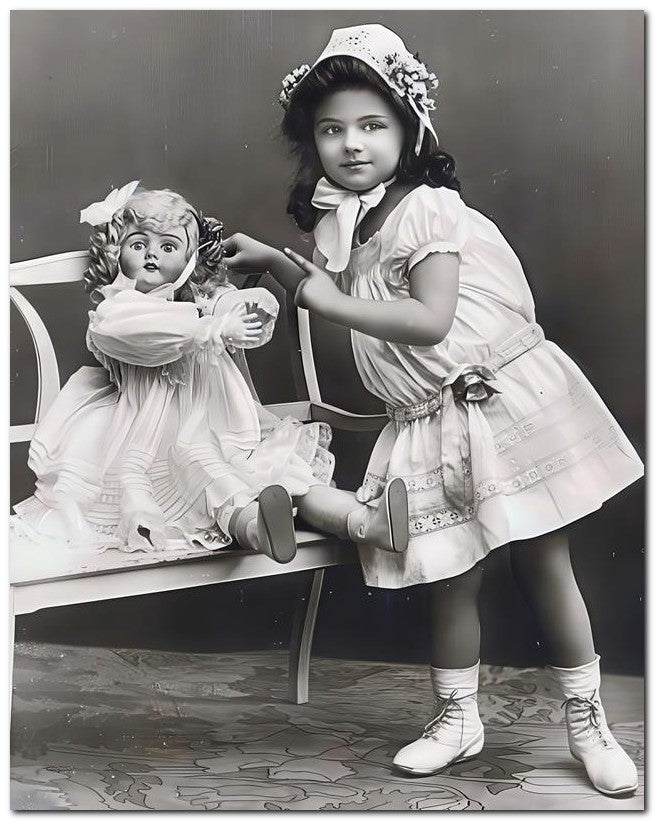 Belle Epoque Children 1911 Little Mommy 8x10 Photo Print 23052501109