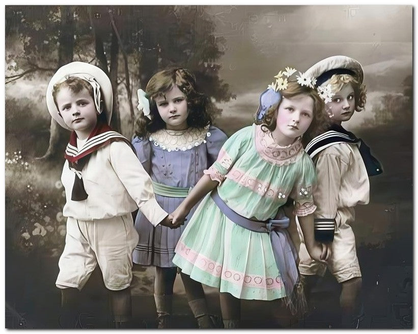 Belle Epoque Children 1912 4 Cute Kids 8x10 Photo Print 23052501123