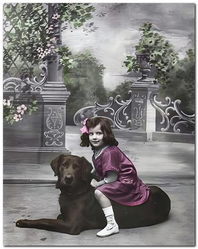 Belle Epoque Children 1912 Ride Dog 8x10 Photo Print 23052501171