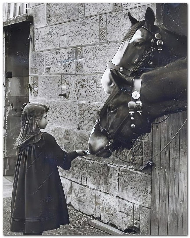 Belle Epoque Children 1913 Feed Horse 8x10 Photo Print 23052501197