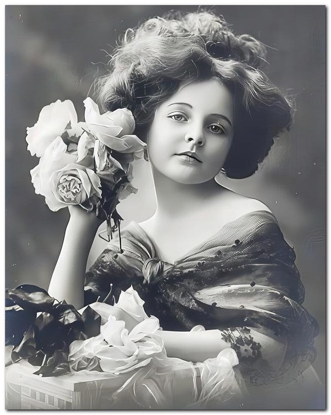 Belle Epoque Children 1913 Roses Girl 8x10 Photo Print 23052501218