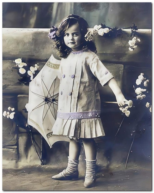 Belle Epoque Children 1914 Girl Umberella 8x10 Photo Print 23052501244