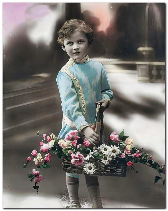 Belle Epoque Children Boy Basket 8x10 Photo Print 23052501326