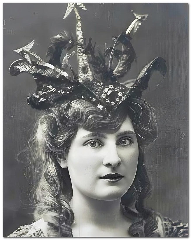 French Belle Epoque Fashion 1900's Jeweled Hair 8x10 Photo Print 23052501423