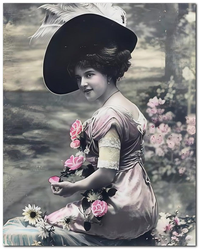 French Belle Epoque Fashion 1900's Lady Satin 8x10 Photo Print 23052501426