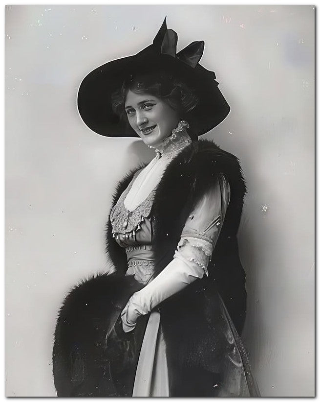 French Belle Epoque Fashion 1905 Black Muff 8x10 Photo Print 23052501493