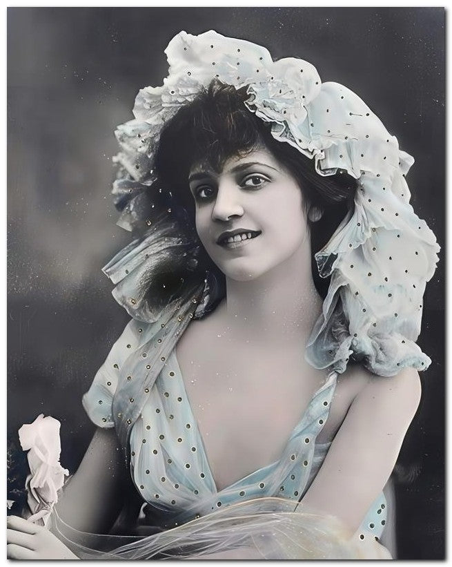 French Belle Epoque Fashion 1905 Dot Dress 8x10 Photo Print 23052501516
