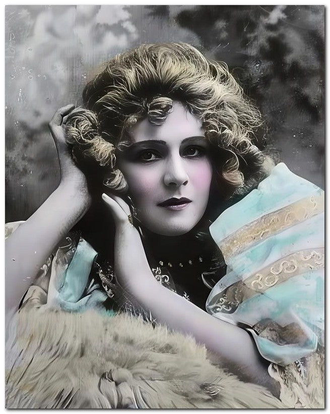 French Belle Epoque Fashion 1905 Fur Rug Girl 8x10 Photo Print 23052501527