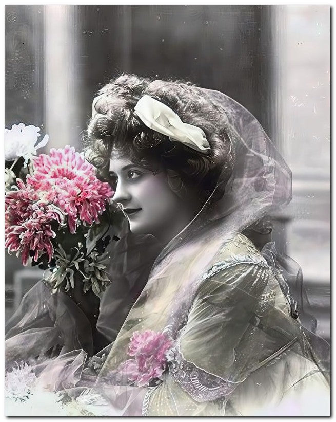 French Belle Epoque Fashion 1905 Sheer Veil 8x10 Photo Print 23052501577