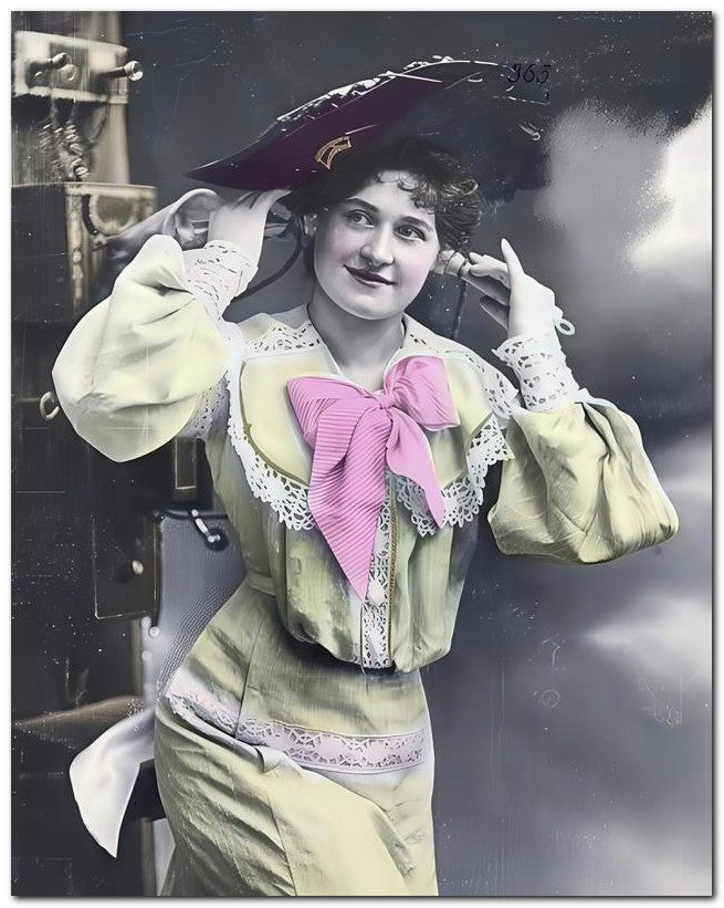 French Belle Epoque Fashion 1907 Big Pinkbow 8x10 Photo Print 23052501648