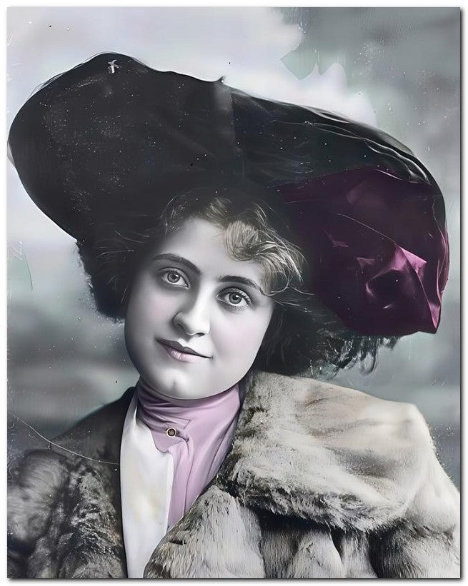 French Belle Epoque Fashion 1907 Fur Beauty 8x10 Photo Print 23052501665