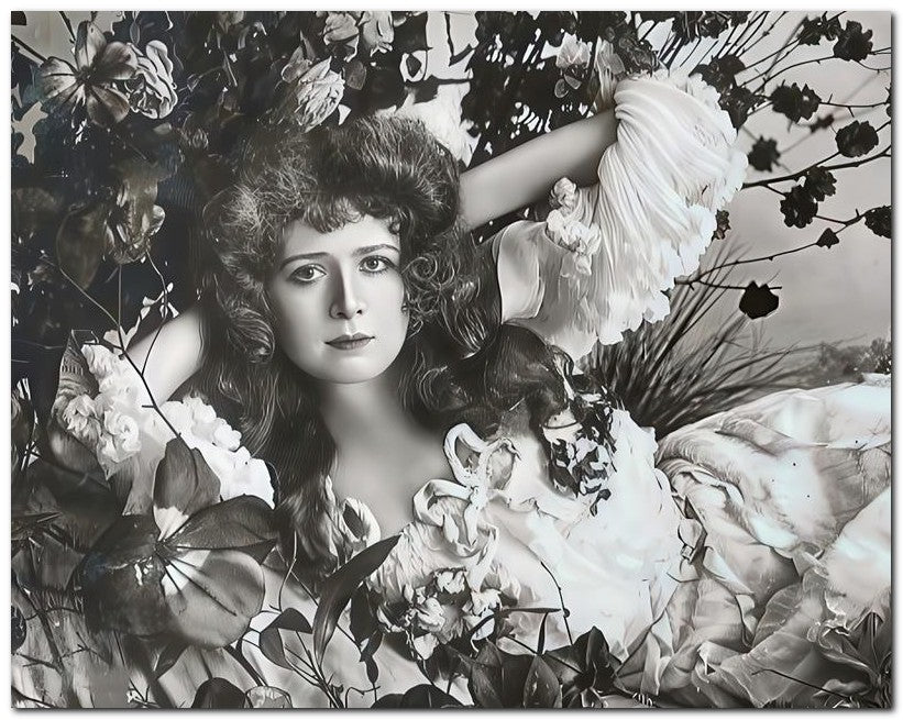 French Belle Epoque Fashion 1908 Garden Girl 8x10 Photo Print 23052501720
