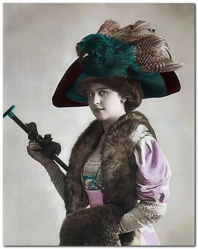 French Belle Epoque Fashion 1908 Walk Stick 8x10 Photo Print 23052501773