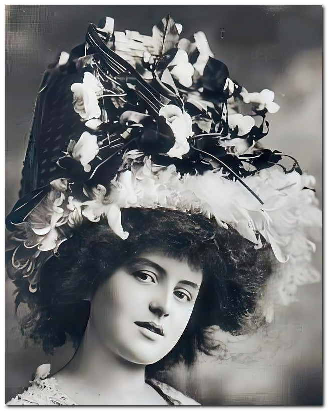 French Belle Epoque Fashion 1909 Hat Cute Girl 8x10 Photo Print 23052501813
