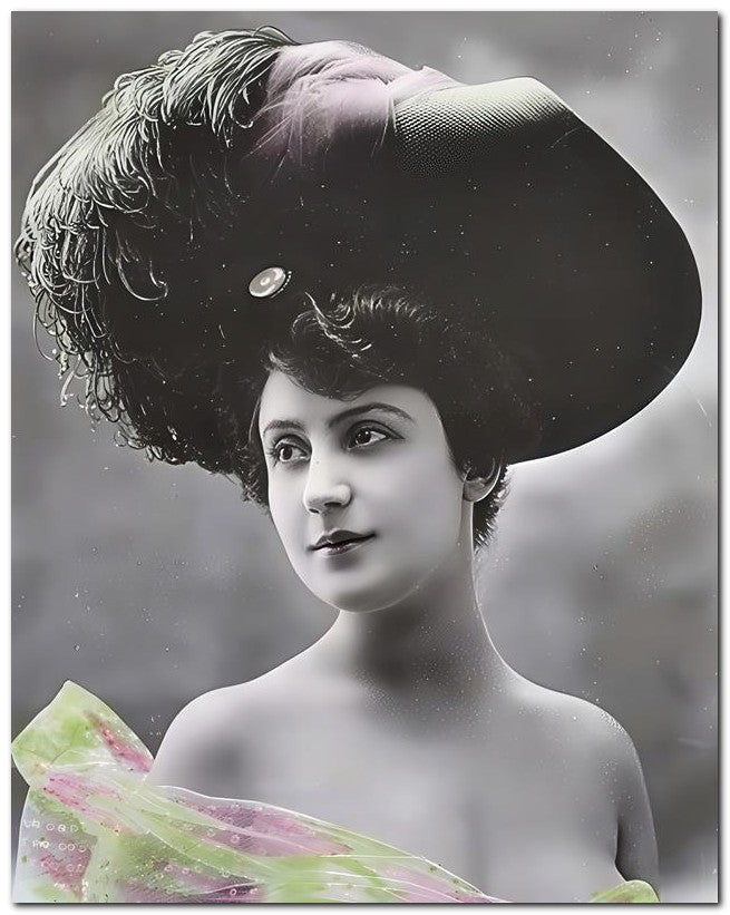 French Belle Epoque Fashion 1909 Hat Sheer 8x10 Photo Print 23052501817