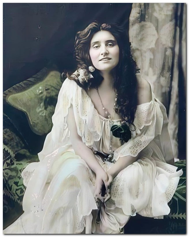 French Belle Epoque Fashion 1909 Lace Dress 8x10 Photo Print 23052501841