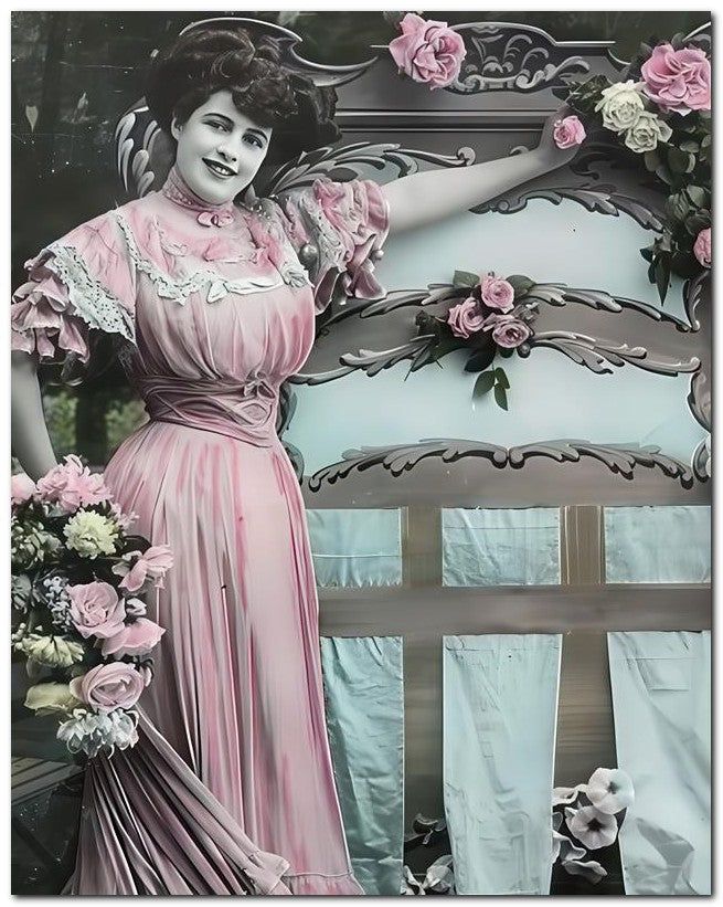 French Belle Epoque Fashion 1909 Pink Frill 8x10 Photo Print 23052501858