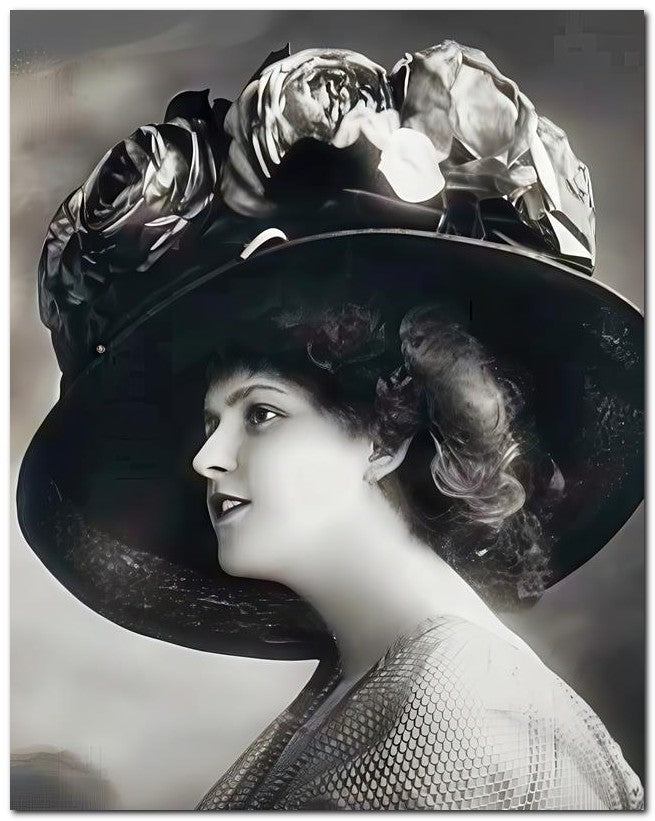 French Belle Epoque Fashion 1909 Rose Hat 8x10 Photo Print 23052501871