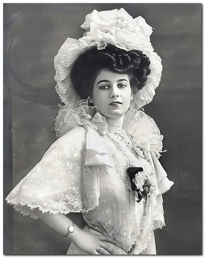 French Belle Epoque Fashion 1909 Ruffled Beauty 8x10 Photo Print 23052501876