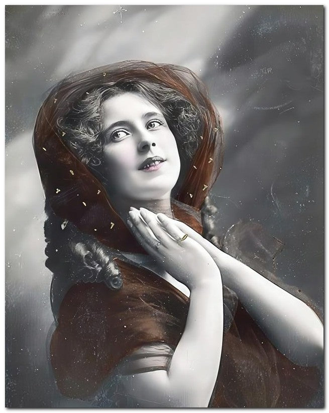 French Belle Epoque Fashion 1909 Serious Cutie 8x10 Photo Print 23052501878