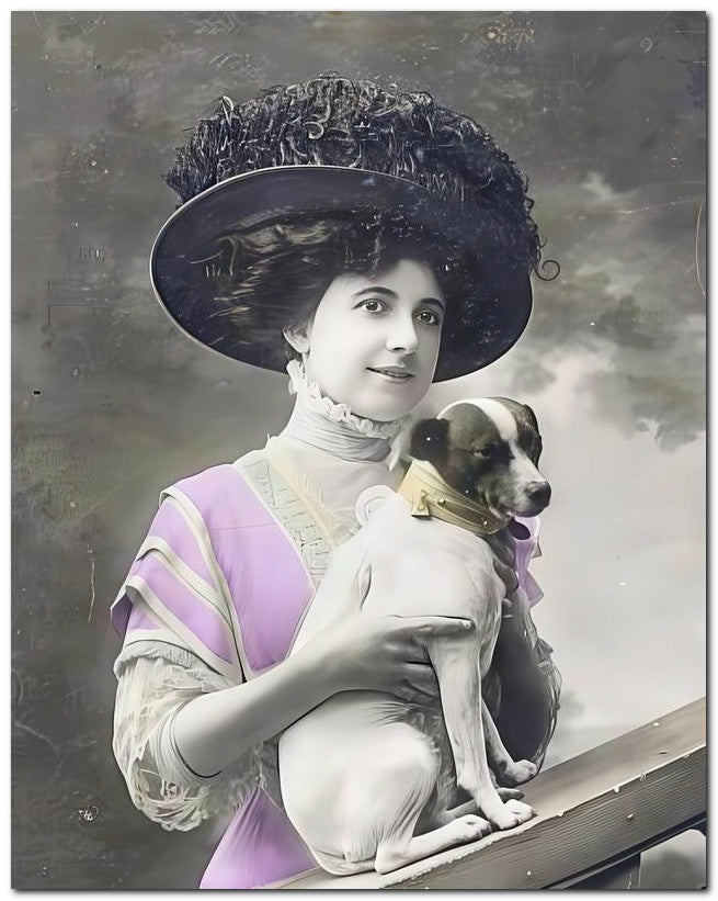 Belle Epoque Fashion 1909 Belle Epoque Lady Dog 8x10 Photo Print 23052501891