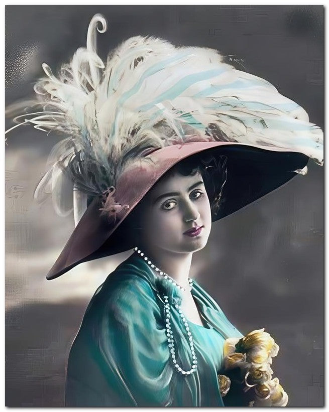 French Belle Epoque Fashion 1910 Aqua Pearls 8x10 Photo Print 23052501901