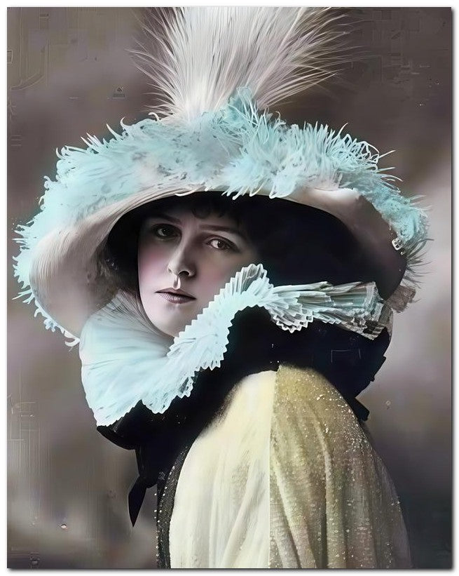 French Belle Epoque Fashion 1910 Aqua Ruffle 8x10 Photo Print 23052501902