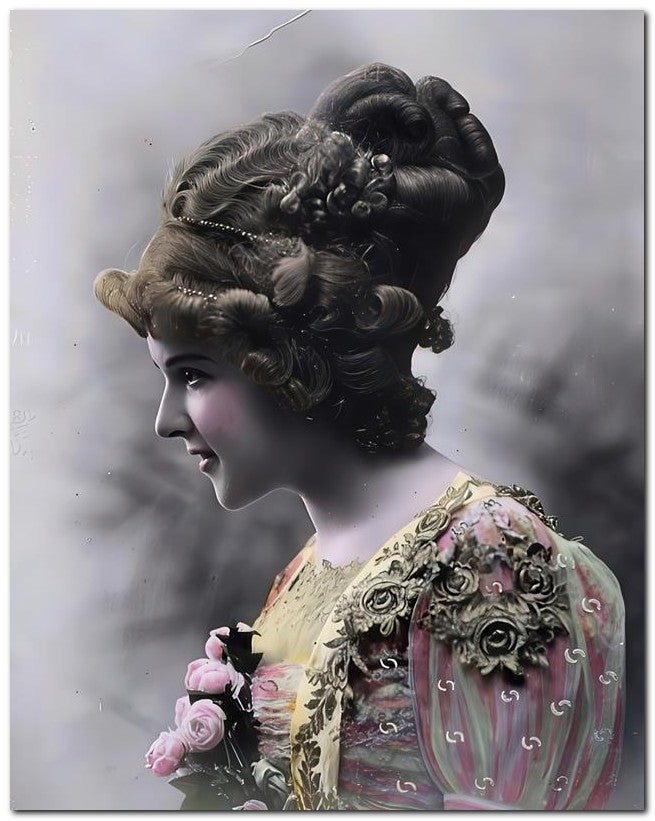 French Belle Epoque Fashion 1910 Big Hair 8x10 Photo Print 23052501940