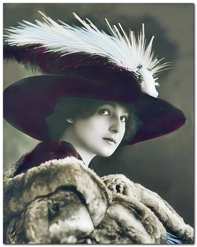 French Belle Epoque Fashion 1910 Brown Fur 8x10 Photo Print 23052501992