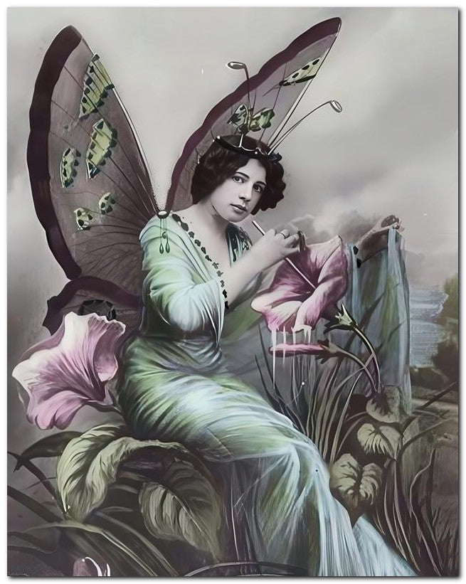 French Belle Epoque Fashion 1910 Butterflylady 8x10 Photo Print 23052502008