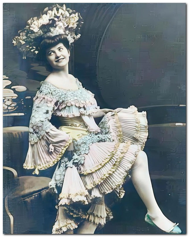 French Belle Epoque Fashion 1910 Cancan Lady 8x10 Photo Print 23052502010