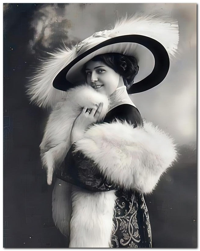 French Belle Epoque Fashion 1910 Elegant Fur 8x10 Photo Print 23052502075