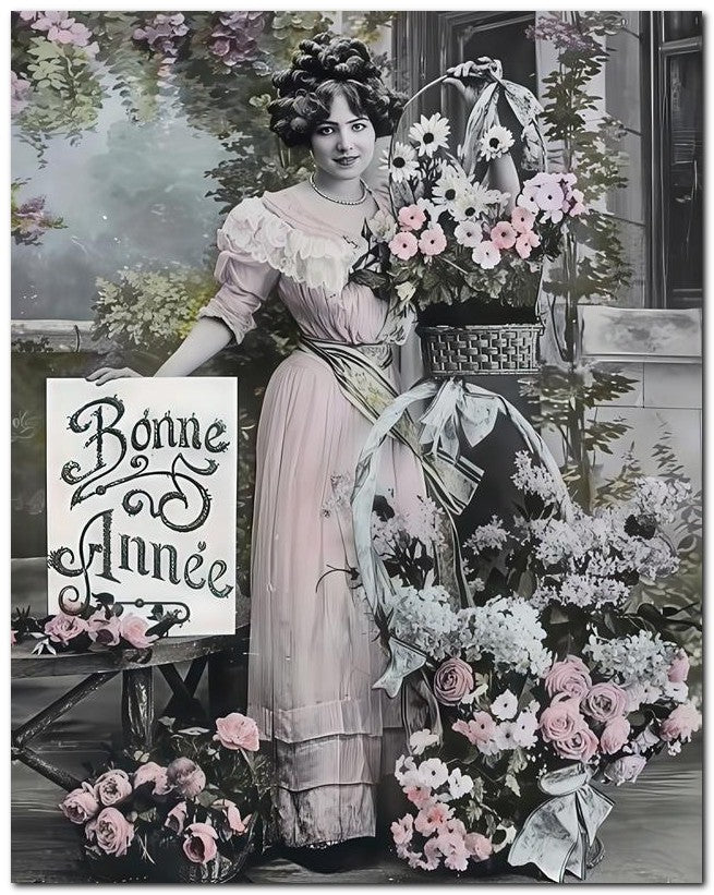 French Belle Epoque Fashion 1910 Fleur Shop 8x10 Photo Print 23052502113
